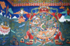 Bhutan - Paro: wall painting, Bhavacakra or Wheel of Becoming - mandala - inside the Paro Dzong - photo by A.Ferrari