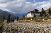 Bhutan - Paro: Paro Dzong, seen from the banks of Paro Chhu - photo by A.Ferrari