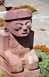 La Paz, Bolivia: replica of Tiahuanaco statue in the Templete Semisubterneo - Tiwanaku Square - photo by M.Torres