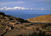 Isla del Sol, Lake Titicaca, Manco Kapac Province, La Paz Department, Bolivia: Nevado illampu (7010 m) is visible behind the village of Challapampa - photo by C.Lovell