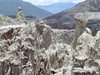 La Paz / LPB, Bolivia: walking in the Valley of the Moon - erosion - clay hoodoos - photo by M.Bergsma