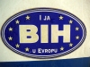 Bosnia-Herzegovina - Sarajevo:  European aspirations - car sticker (photo by A.Kilroy)