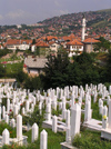 Bosnia-Herzegovina - Sarajevo:  hillside cemetery (photo by J.Kaman)