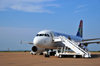 Gaborone, South-East District, Botswana: Sir Seretse Khama International Airport - passengers board a South African Airways flight to Johannesburg - Airbus A319-131 - ZS-SFJ cn 2379 - Star Alliance - photo by M.Torres