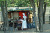 Maun, North-West District, Botswana: local tailor using her sewing machine al-fresco - photo by J.Banks
