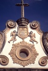 Penedo,  Alagoas, Brazil / Brasil: church of St Mary - pediment detail / igreja de Santa Maria dos Anjos - fronto - photo by F.Rigaud