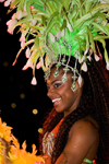 Rio de Janeiro, RJ, Brasil / Brazil: glamorous Carnival dancer with green plumage - Mocidade Independente de Padre Miguel samba school / escola de samba Mocidade Independente de Padre Miguel - photo by D.Smith