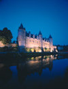 Josselin - Brittany, France: chateau Josselin and the River Oust - nocturnal - photo by A.Bartel