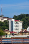 Bandar Seri Begawan, Brunei Darussalam: waterfront campus of the Arts and Handicrafts Training Centre, with the Ministry of Foreign Affairs above it - photo by M.Torres