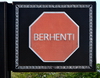 Bandar Seri Begawan, Brunei Darussalam: stop sign in Malay with ornate frame - 'Berhenti - photo by M.Torres