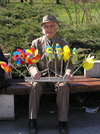 Bulgaria - Sofia: Man with pinwheels - photo by J.Kaman