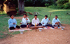 Angkor: Phnom Bakeng - traditional musicians - handicaped by land mines   (photo by Miguel Torres)