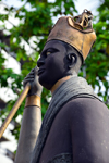 Cameroon, Douala: statue of Prince Dika Akwa Nya Bonambella at the Mukanda Palace, Chteau Mukanda, the Sultan's palace - photo by M.Torres