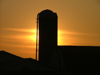 Canada / Kanada - Pelham / Fenwick area, Ontario: farm silo at sunset - silhouette - photo by R.Grove
