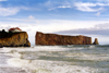 Perc, Quebec, Canada / Kanada: cliffs - Rocher Perc - Perce - Gaspe Peninsula - photo by P.Willis