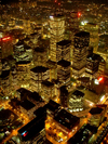 Toronto, Ontario, Canada / Kanada: skyscrapers - Financial district - nocturnal photo - photo by R.Grove