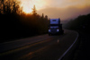 Canada - Ontario - Lake Superior: truck on Trans-Canada Highway - photo by R.Grove