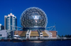 Canada / Kanada - Vancouver: Science World in False Creek - dome - photo by D.Smith