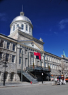 Montreal, Quebec, Canada: Bonsecours market and caleche on Rue de La Commune - Neo-classical style - architects William Footner and George Browne - Vieux-Montral - photo by M.Torres