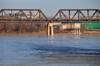 Winnipeg, Manitoba, Canada: CPR Redditt Bridge - CN railway bridge - steel trusses over the Red river - photo by M.Torres