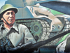 Winnipeg, Manitoba, Canada: mural - World War II Canadian soldier and M4 Sherman tank - Smith Street - photo by M.Torres
