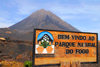 Fogo natural park, Fogo island - Cape Verde / Cabo Verde: Pico do Fogo - park sign - Parque Natural do Fogo - photo by E.Petitalot