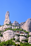 Montserrat, Catalonia: sky and 'El Cavall Bernat' pinnacle in the Montserrat mountain multi-peaked rocky range, part of the Catalan Pre-Coastal Range - photo by M.Torres