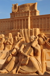 Barcelona, Catalonia: Vienna sand sculpture, orchestra and Schoenbrunn palace - Barceloneta beach - photo by M.Torres