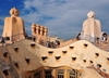 Barcelona, Catalonia: roof skyline of Casa Mil, La Pedrera, by Gaudi - UNESCO World Heritage Site - photo by M.Torres