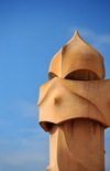 Barcelona, Catalonia: soldier-like chimney of Casa Mil, La Pedrera, by Gaudi - UNESCO World Heritage Site - photo by M.Torres