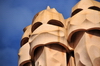 Barcelona, Catalonia: set of chimneys of Casa Mil, La Pedrera, by Gaudi - UNESCO World Heritage Site - photo by M.Torres