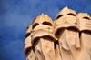 Barcelona, Catalonia: the martial chimneys of Casa Mil, La Pedrera, by Gaudi - UNESCO World Heritage Site - photo by M.Torres