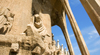 Barcelona, Catalonia: statues in the portico of the Passion faade - sculptor Josep Maria Subirachs - Sagrada Familia Roman Catholic cathedral - Temple Expiatori de la Sagrada Familia - photo by B.Henry