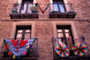Catalonia / Catalunya - Solsona, Solsons, Lleida province: balconies - carnival - photo by F.Rigaud