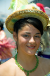 Antofagasta, Chile: young woman with hat at the port - photo by D.Smith