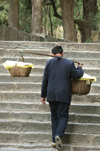 China - Mount Taishan: carrying supplies up the mountain  - Unesco World Heritage site (photo by G.Friedman)