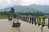 China - Sichuan Province: Dujiangyan / Du- Jia-ng Yn: Anlan Suspension Bridge - Dujiangyan Irrigation Project - Minjiang River - Unesco world heritage site (photo by  G.Frysinger)