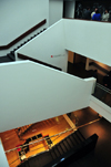 Bogota, Colombia: Gold Museum - Museo del Oro - elegant and minimalistic interior architecture - stairway - photo by M.Torres