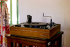 Medelln, Colombia: wind-up phonograph - Garrard phonograph turntable - photo by E.Estrada