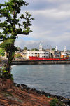 Moroni, Grande Comore / Ngazidja, Comoros islands: tree and old port seen from the corniche - photo by M.Torres