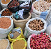 Moroni, Grande Comore / Ngazidja, Comoros islands: goods in sacks at the market - photo by M.Torres