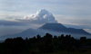 Mount Nyiragongo, Virunga National Park, Democratic Republic of the Congo: Nyiragongo Volcano during one of its regular eruptions  columns of gas and ashes - stratovolcano in the Virunga Mountains - Great Rift Valley - photo by C.Lovell