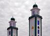 Brazzaville, Congo: green and white minarets of the mosque near Rue des Snegalais, Poto-Poto - photo by M.Torres