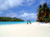 Cook Islands - Aitutaki island: sandy beach on One Foot Island / Tapuaetai - Wedding arch - photo by B.Goode