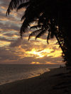 Cook Islands - Rarotonga island: sunset on the south coast - palm-studded beach - photo by B.Goode