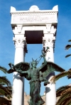 Corsica / Corse - Calvi: WWI monument - great war - grande guerre - statue - columns (photo by M.Torres)