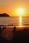 Manuel Antnio, Puntarenas province, Costa Rica: beach sunset - Ocean and Isla Larga - photo by M.Torres