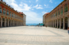 Croatia - Split: Republic square - view towards the Adriatic sea - photo by P.Gustafson