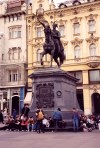 Zagreb: relaxing  - under Ban Josip Jelacic - sculpture by Anton Domenik Fernkorn - photo by M.Torres