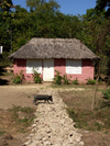 Cuba - Holgun province - pink house and pig - Boho - photo by G.Friedman